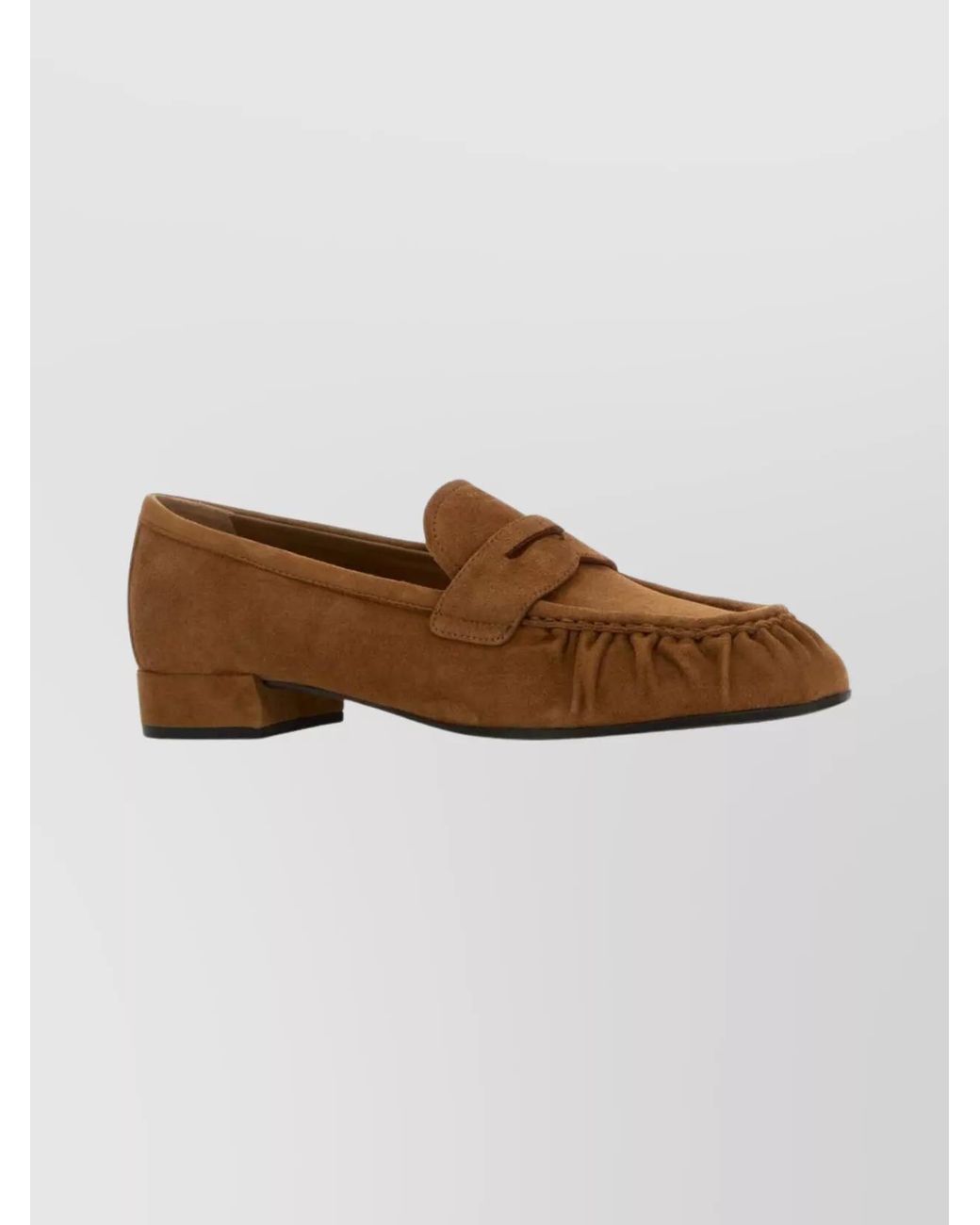 Prada Brown Camel Suede Loafers
