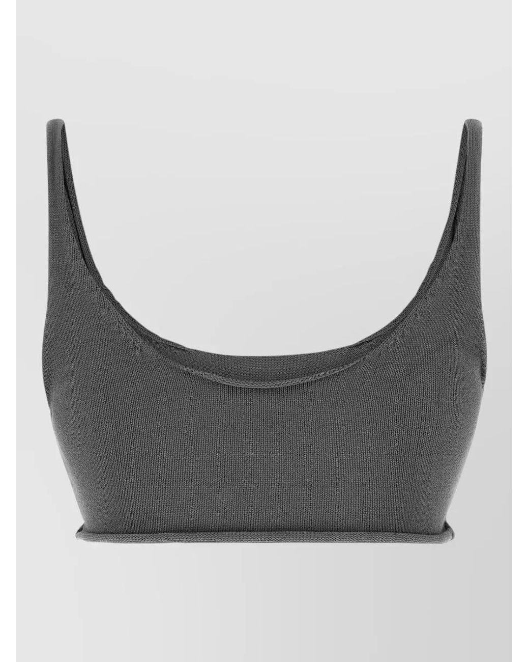 Entire studios Gray Cotton Ribbed Cropped Top