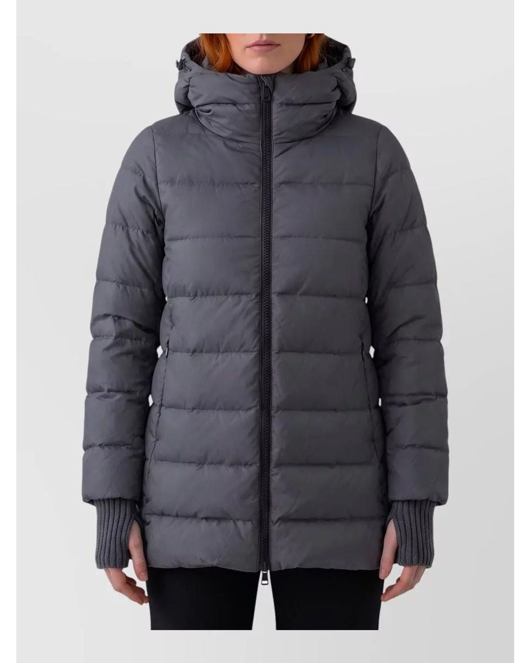 Herno Gray Down Quilted Puffer Jacket