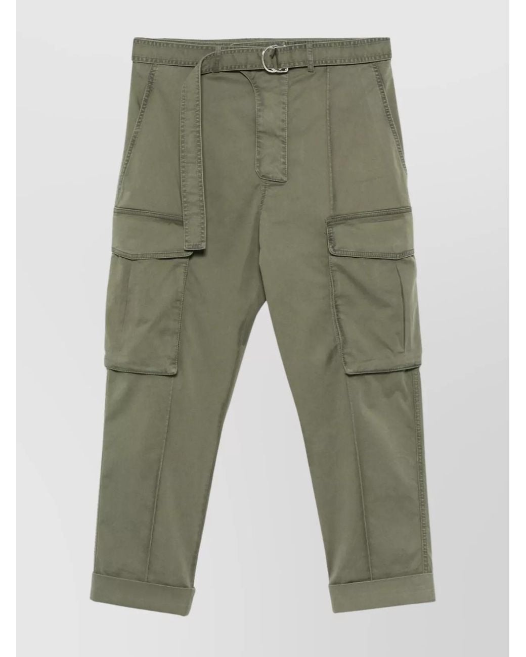 Balmain Green Straight-Leg Cropped Trousers for men