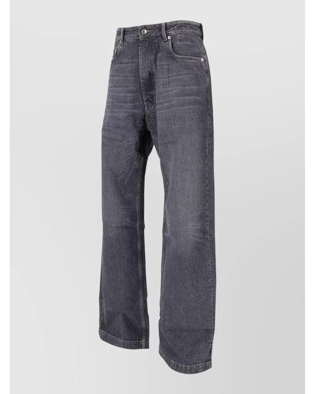 Rick Owens Blue Cotton Wide-Leg Jeans for men