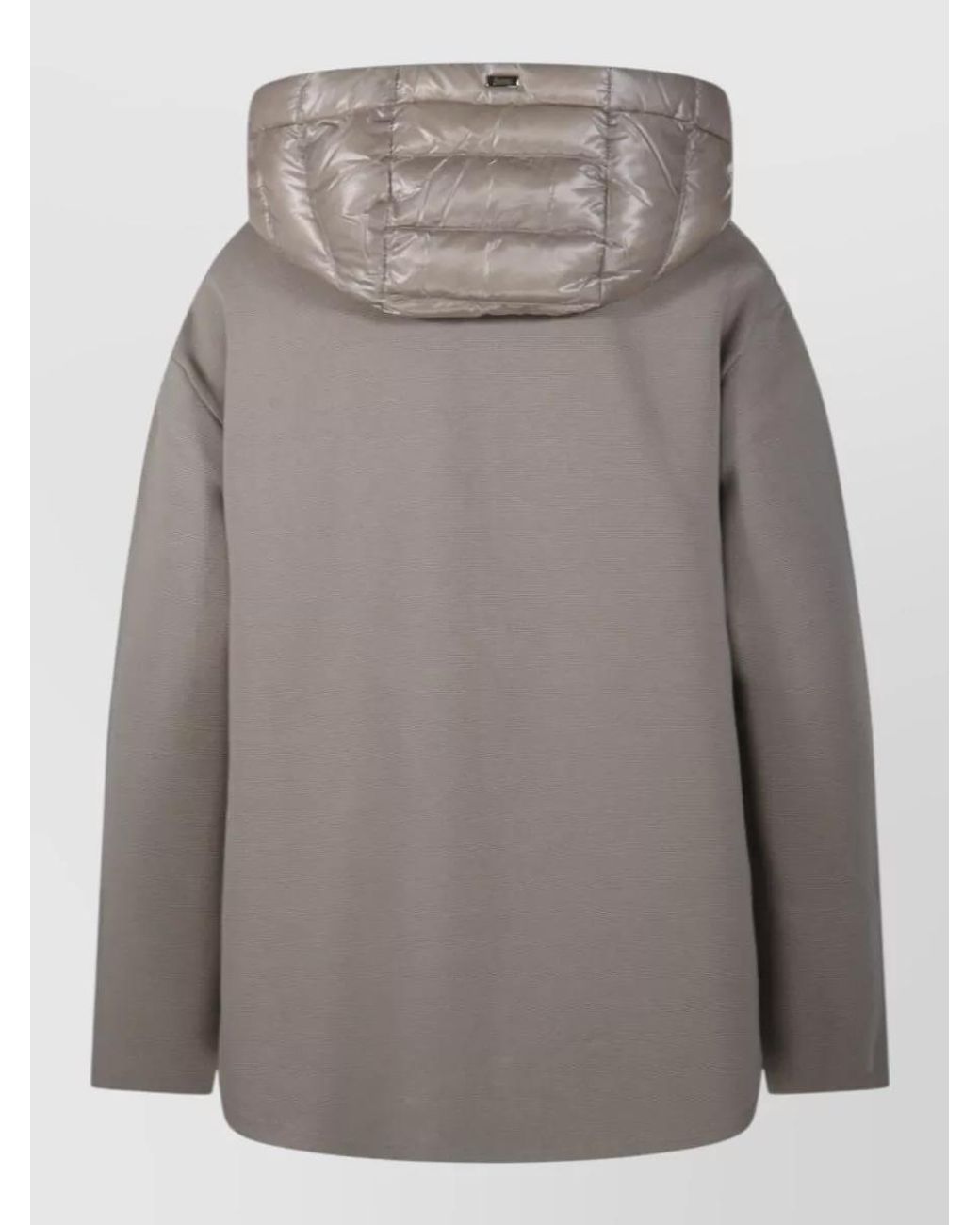 Herno Gray Down Hooded Puffer Jacket