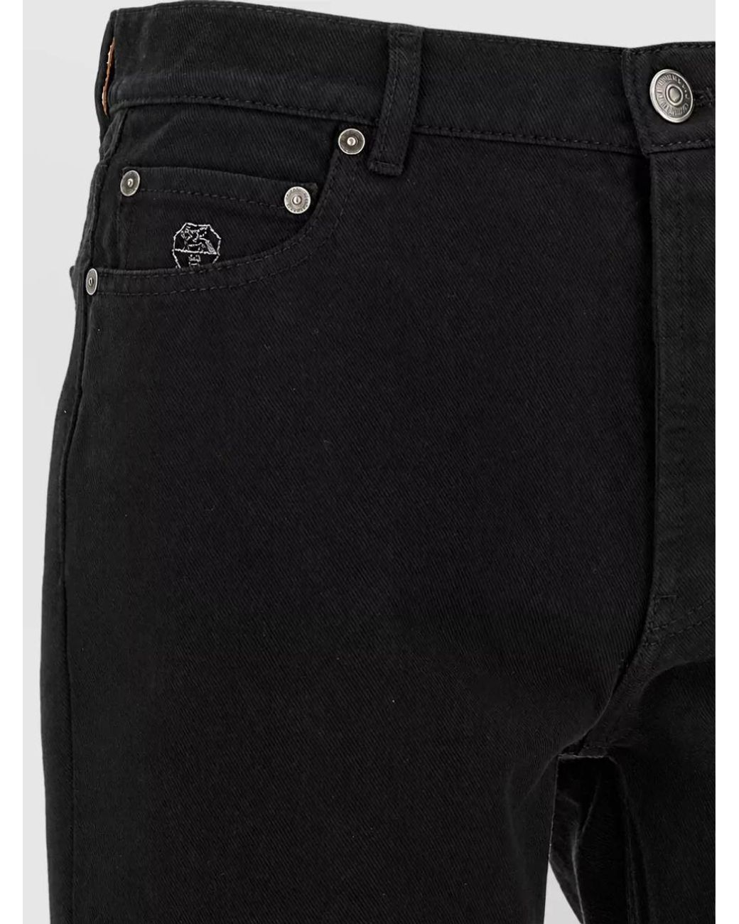 Brunello Cucinelli Black Denim High-Rise Straight-Leg Jeans for men