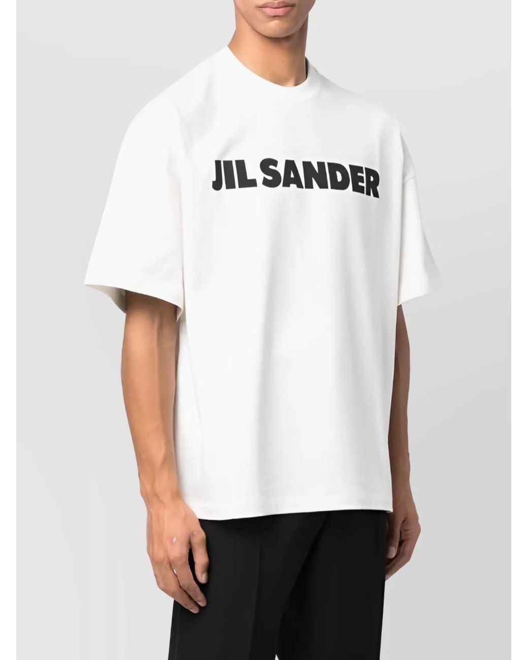 Jil Sander Black Oversized Cotton Logo-Print T-Shirt for men