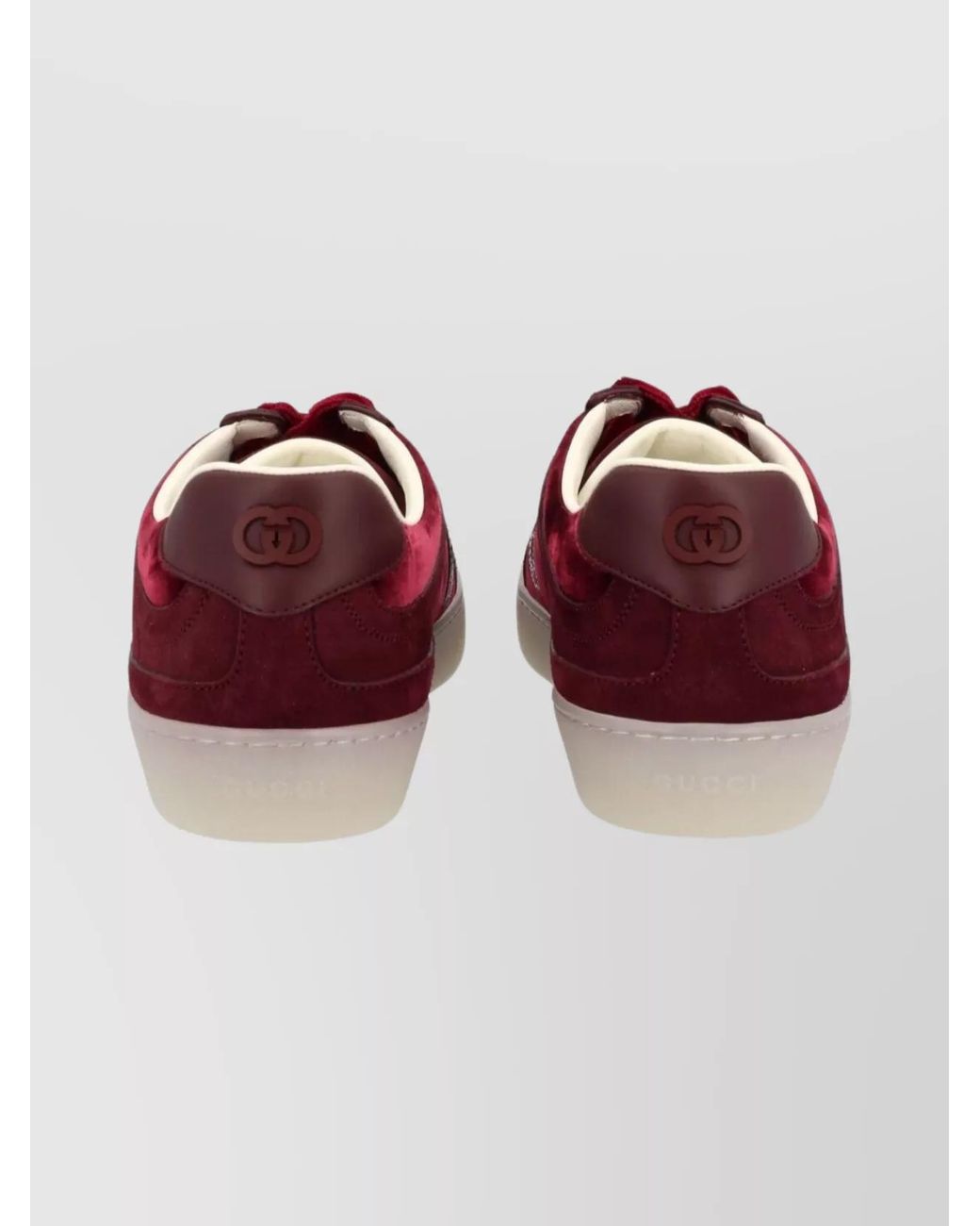 Gucci Red Suede Leather Low-Top Sneakers
