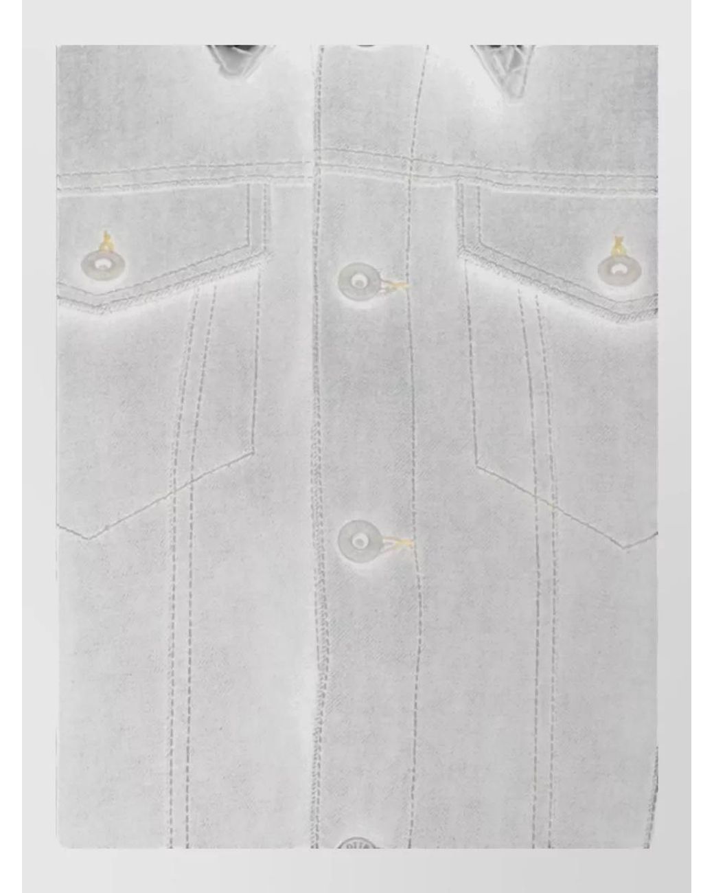 Bottega Veneta Blue Denim Jacket With Leather Collar