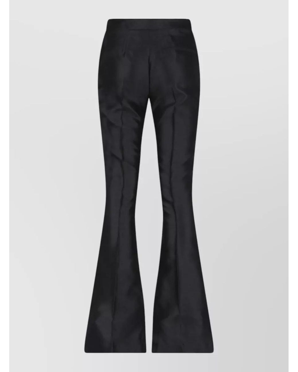 Dondup Black Silk Straight-Leg Suit Trousers