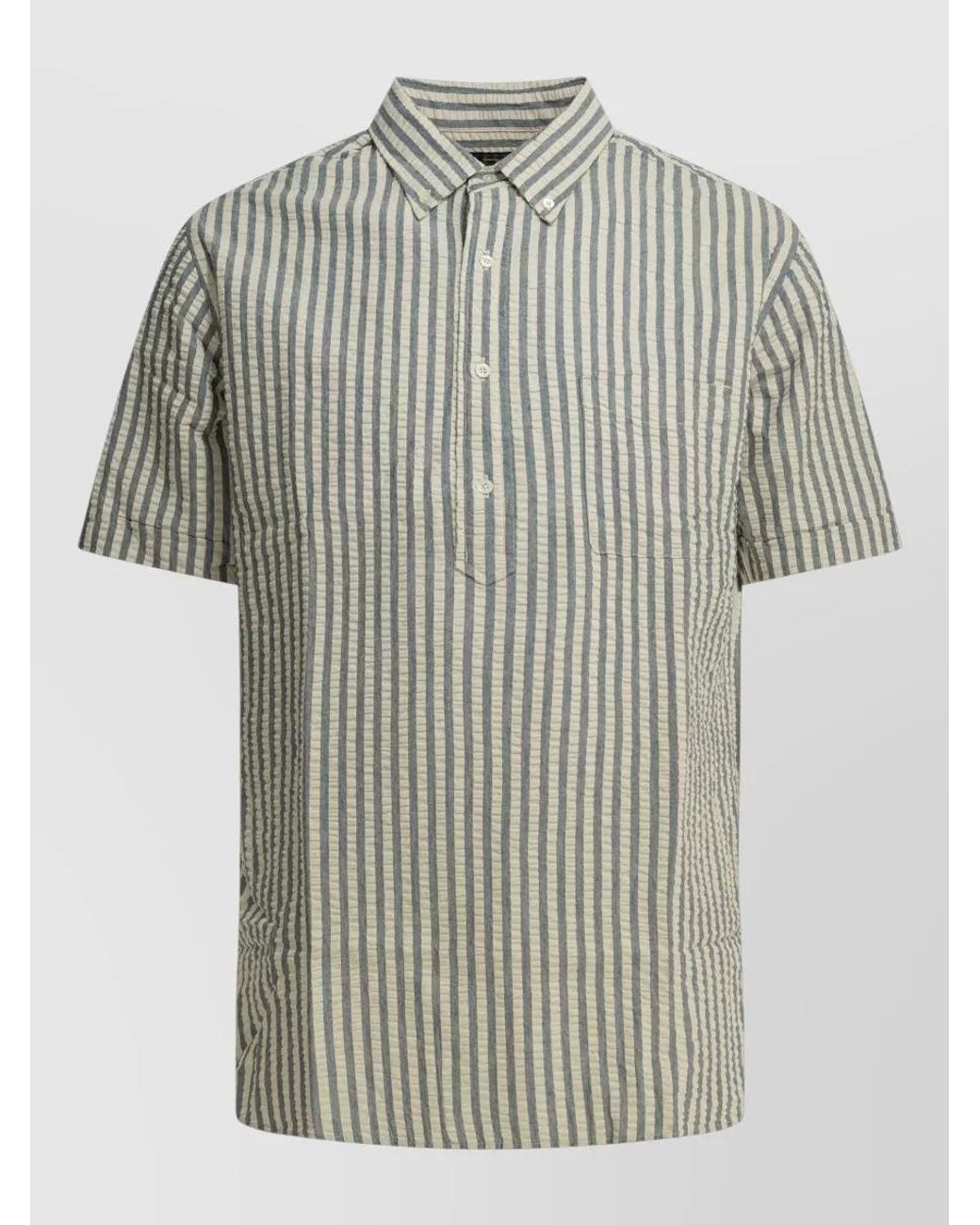 Beams Plus Multicolor Cotton Seersucker Shirt for men