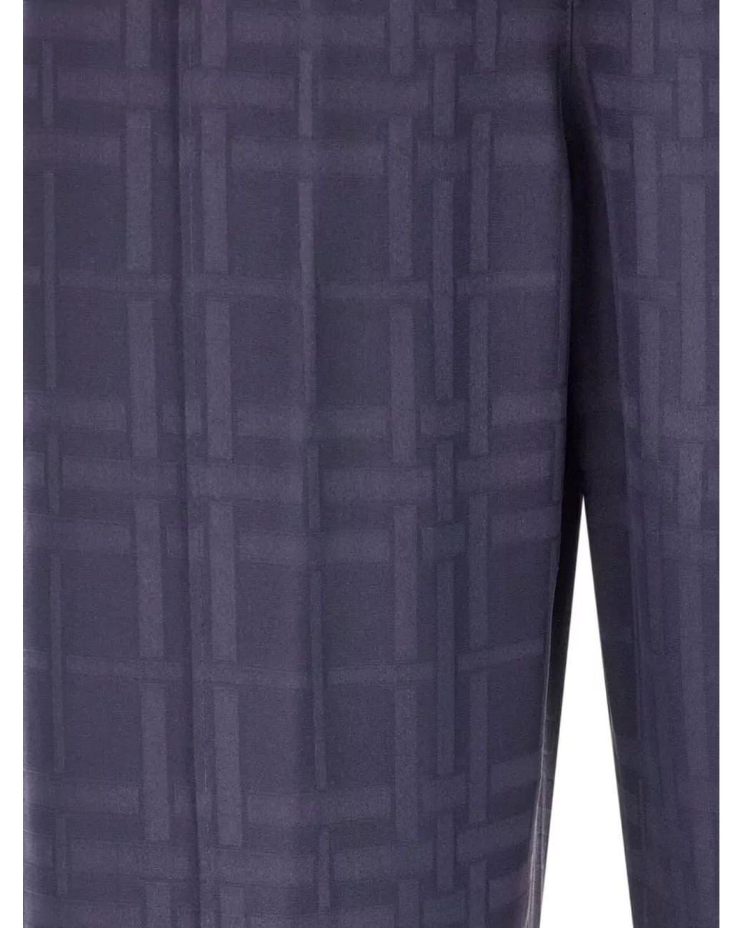 Burberry Blue Silk Pyjama Trousers