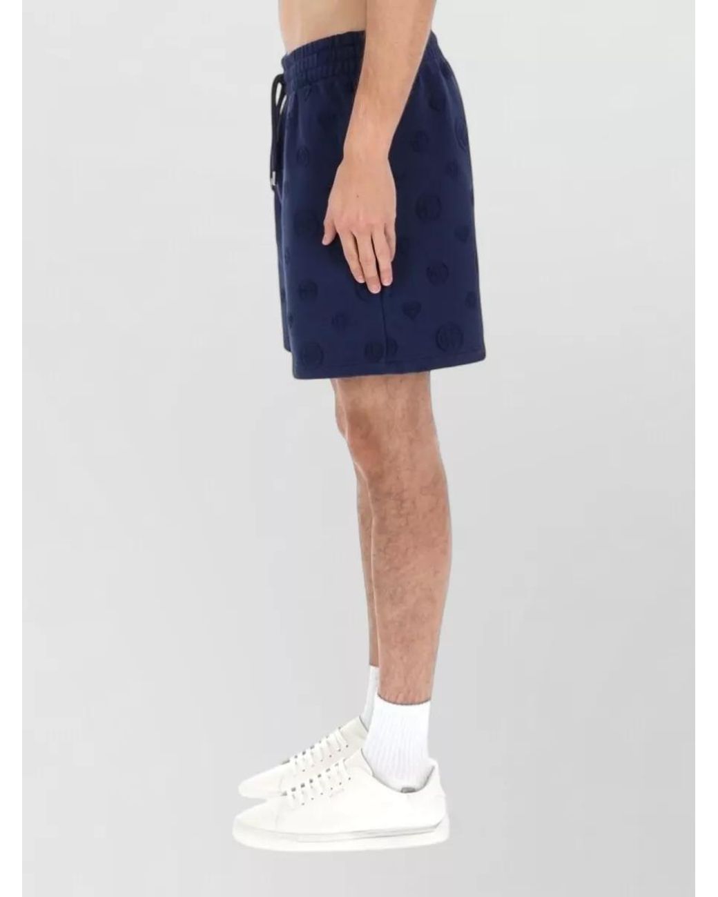Casablanca Blue Organic Cotton Logo Deck Shorts for men