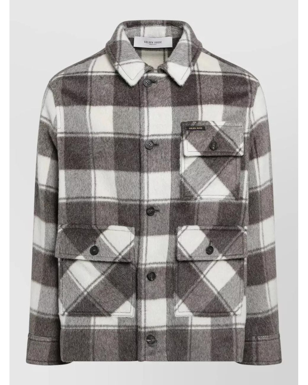Golden Goose Deluxe Brand Gray Mohair Virgin Wool Overshirt Jacket for men