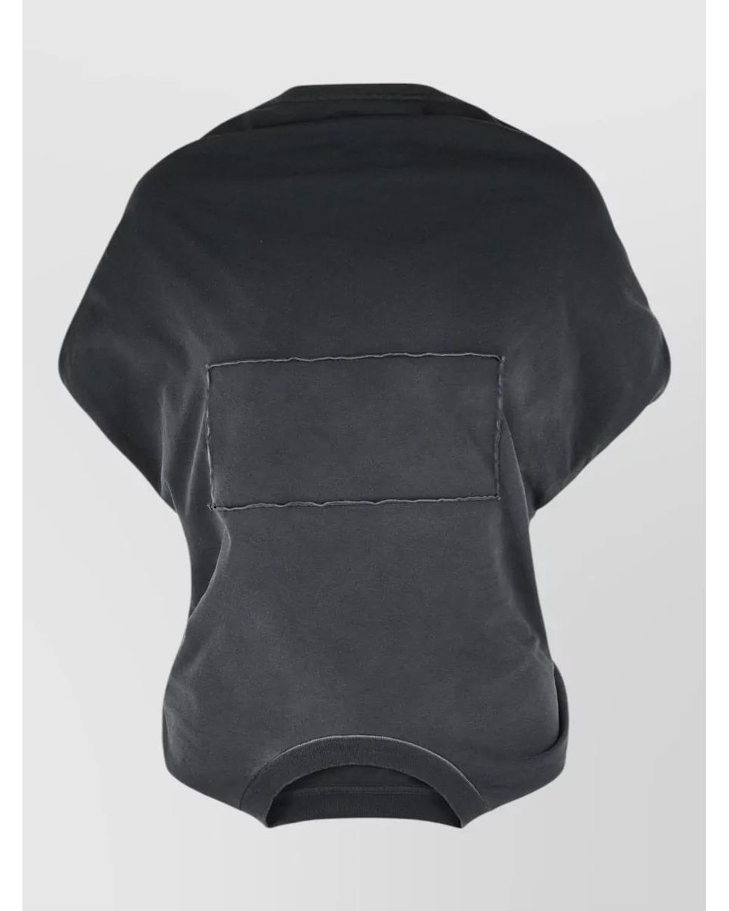 Maison Margiela Black Asymmetric Draped Long-Sleeve Top
