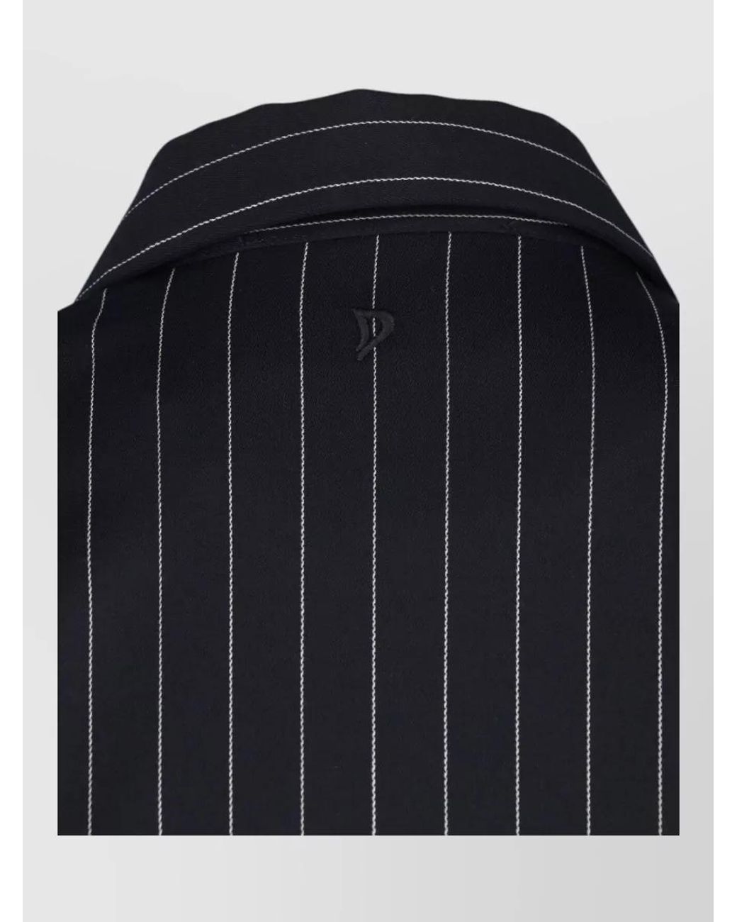 Dondup Black Virgin Wool Knee-Length Evening Jacket