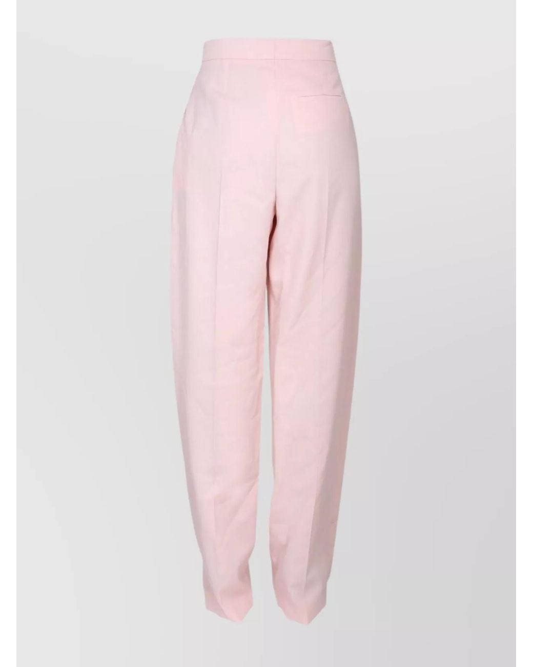 McQueen Pink Wool Wide-Leg Trousers