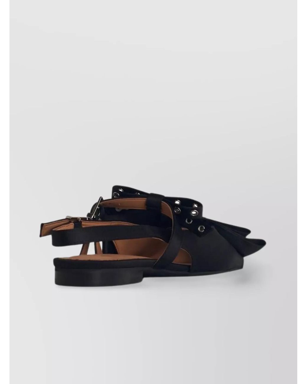 Ganni Blue Satin Ballerina Flats
