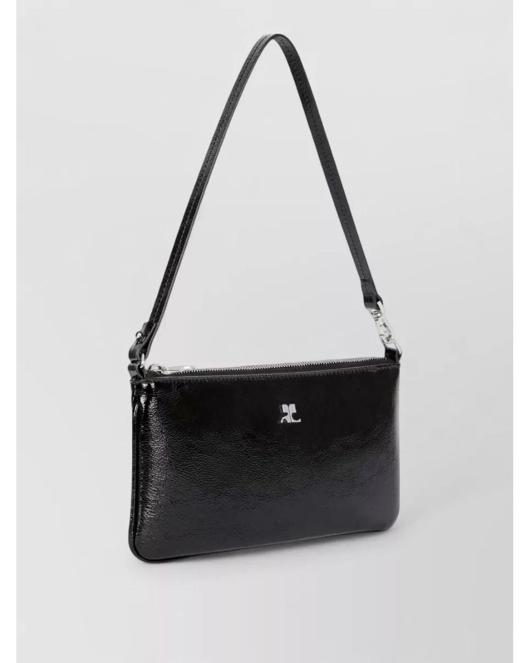 Courreges Black Très Leather Clutch Bag