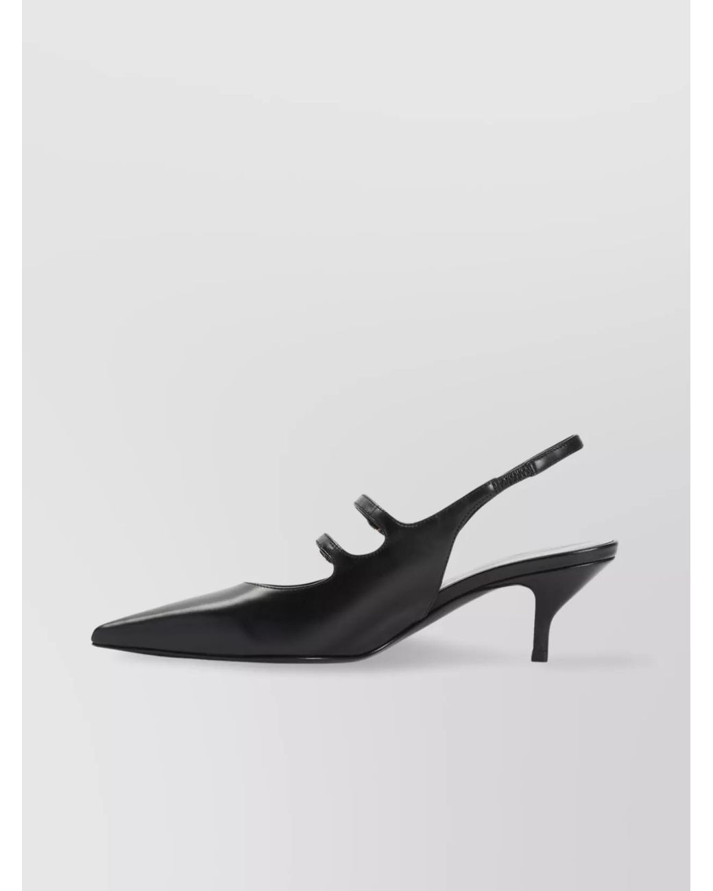 Céline Black Leather Double Strap Mules