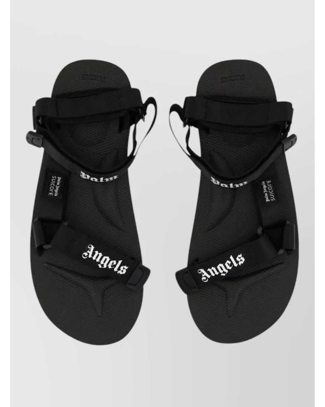 Palm Angels Black Rubber Sandals for men