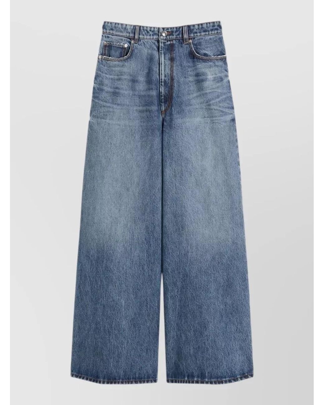 Sportmax Blue Denim Oversized Low-Rise Wide-Leg Jeans