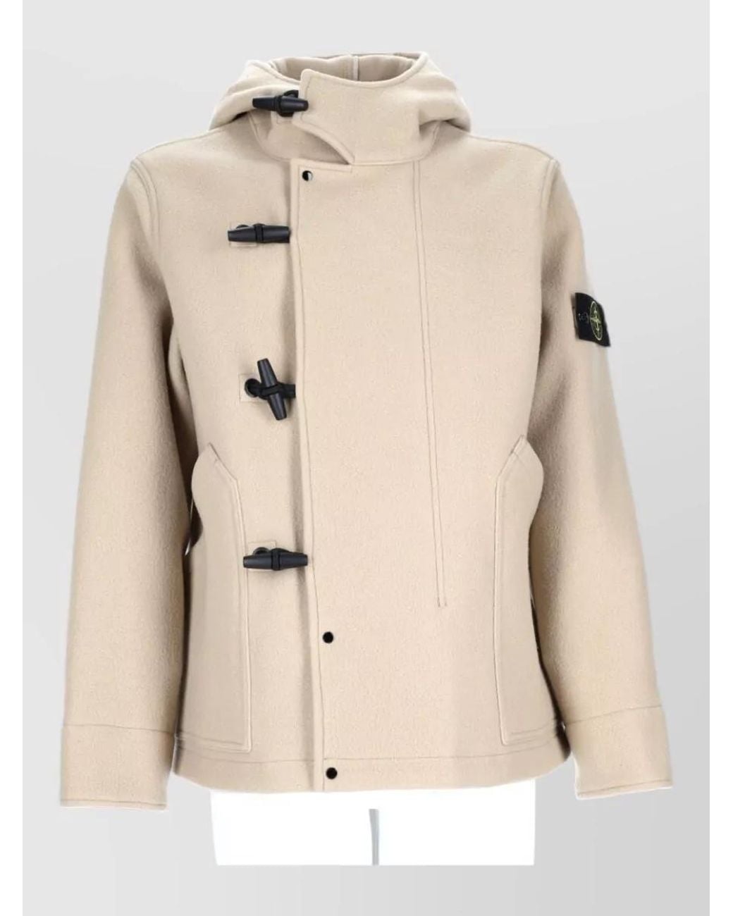 Stone Island Natural Wool And Cashmere Duffle Coat for men