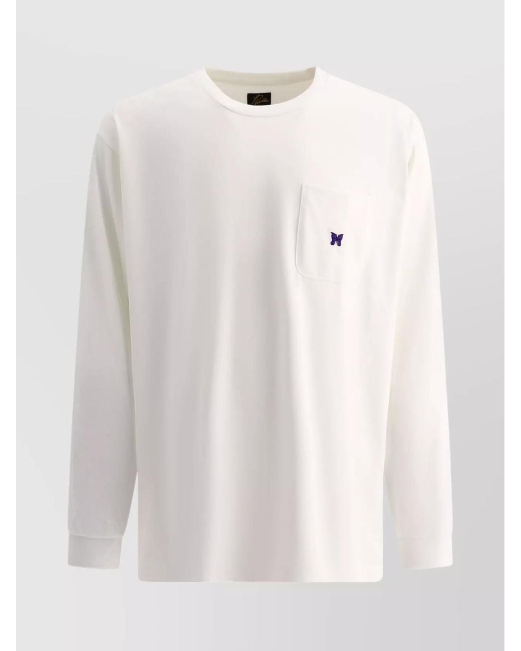 Needles White Polyester Logo T-Shirt for men