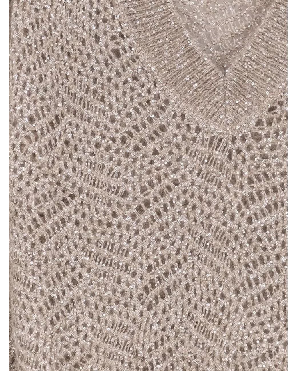 Brunello Cucinelli Multicolor Cashmere Crewneck Long-Sleeve Sweatshirt