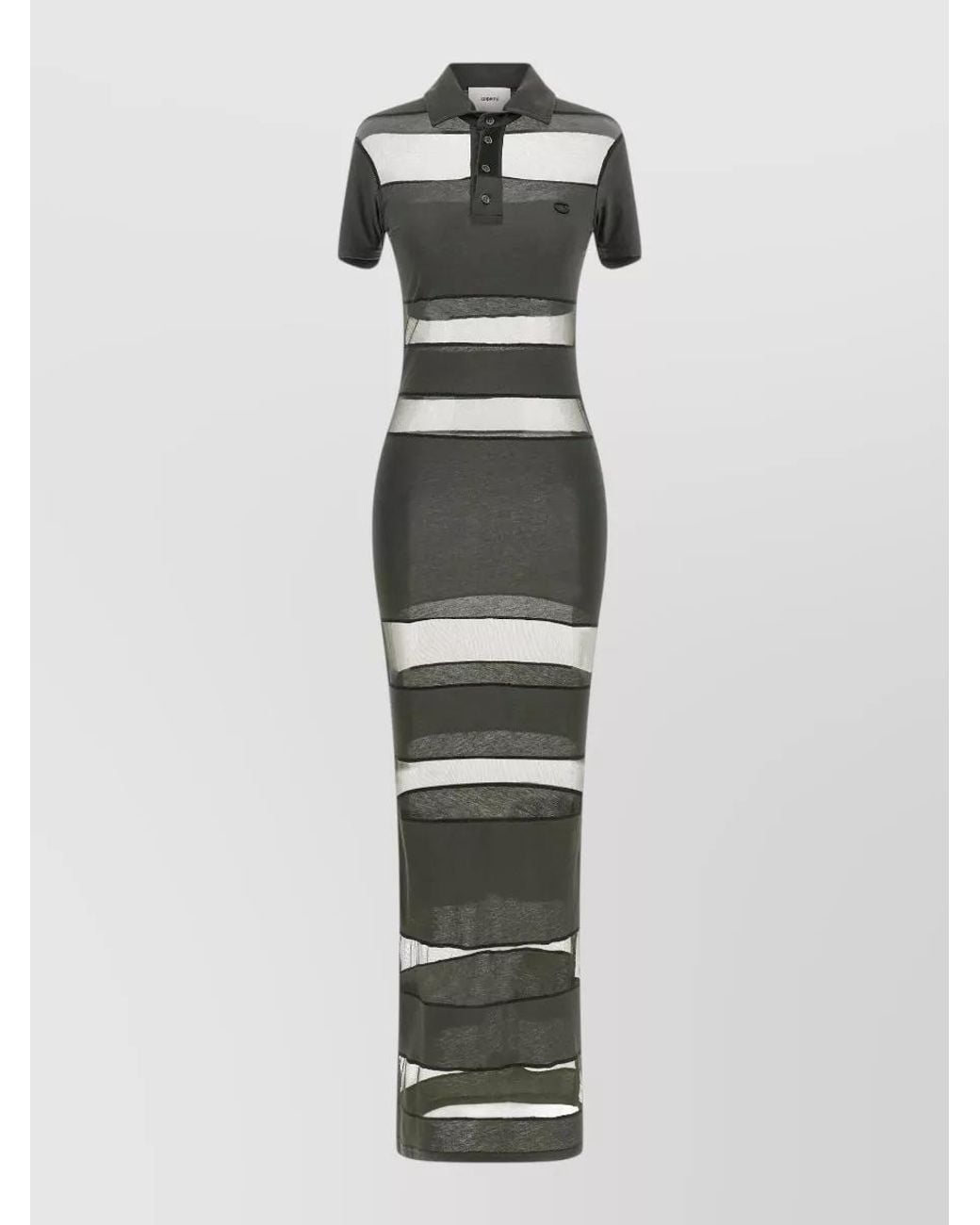 Coperni White Striped Sheer Maxi Dress
