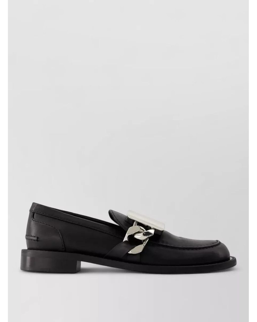 J.W. Anderson Black Gourmet Leather Loafers Chunky Chain Detail
