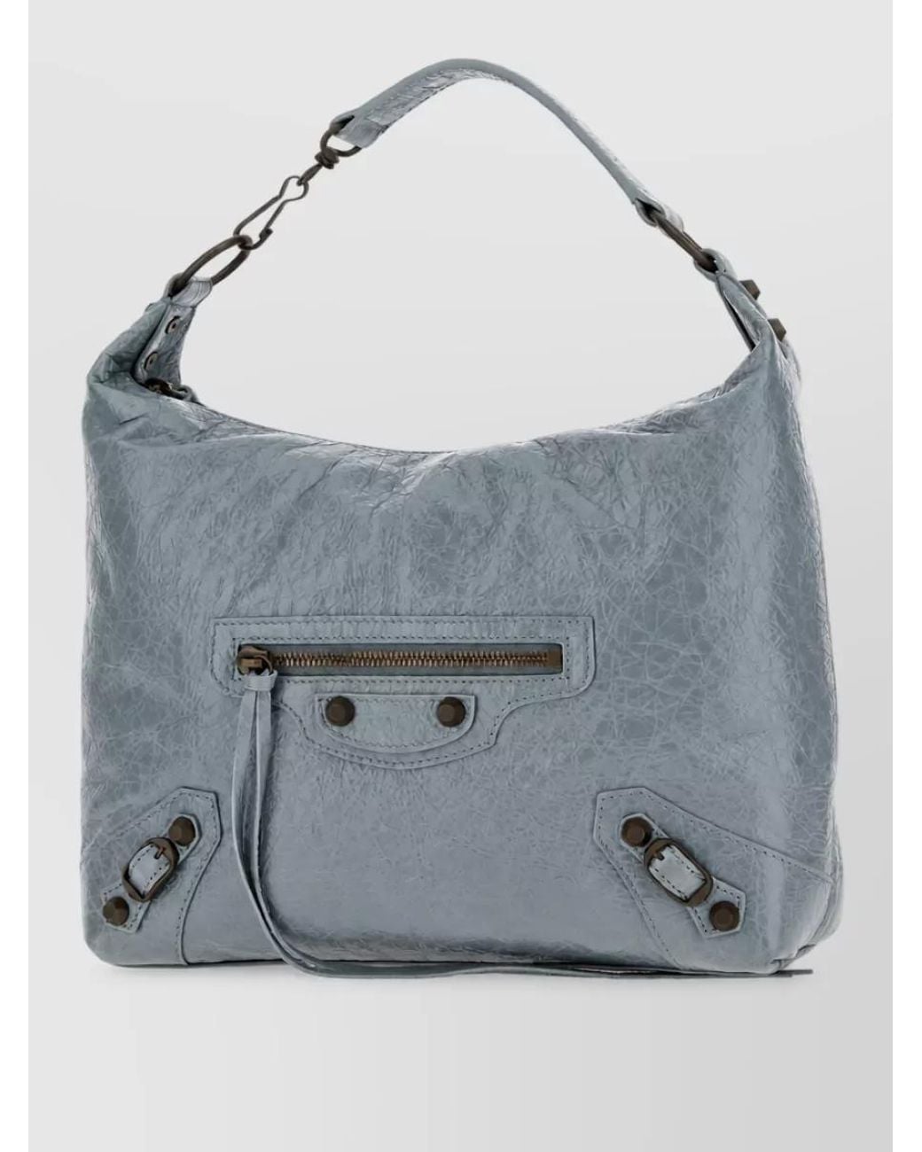 Balenciaga Gray Le City Small Leather Shoulder Bag