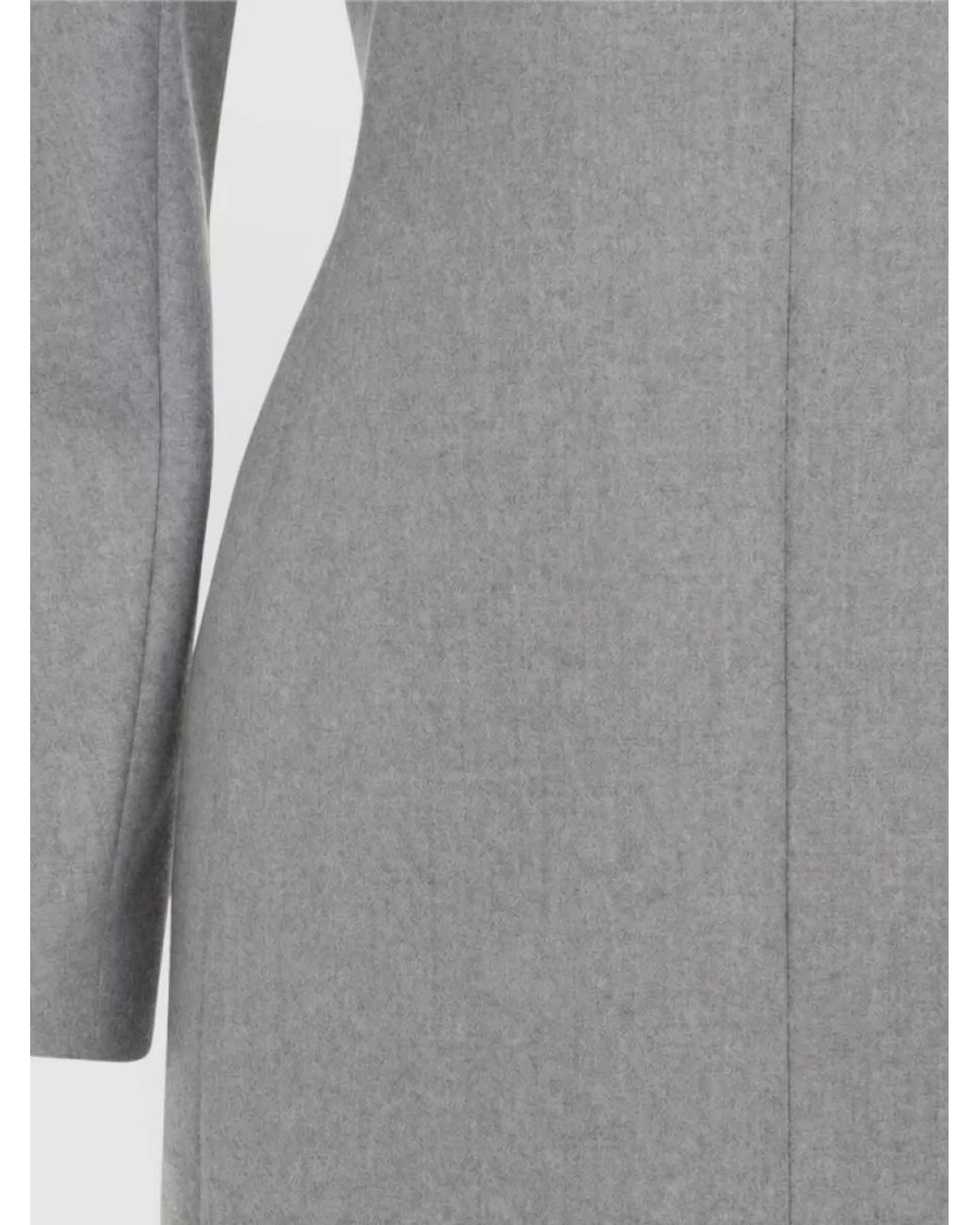 Bottega Veneta Gray Wool Long-Sleeve Mini Dress
