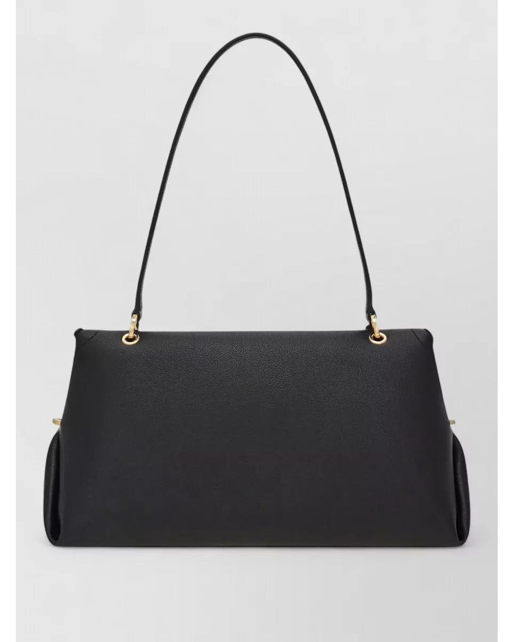 Ferragamo Black Gancini Medium Leather Clutch Bag