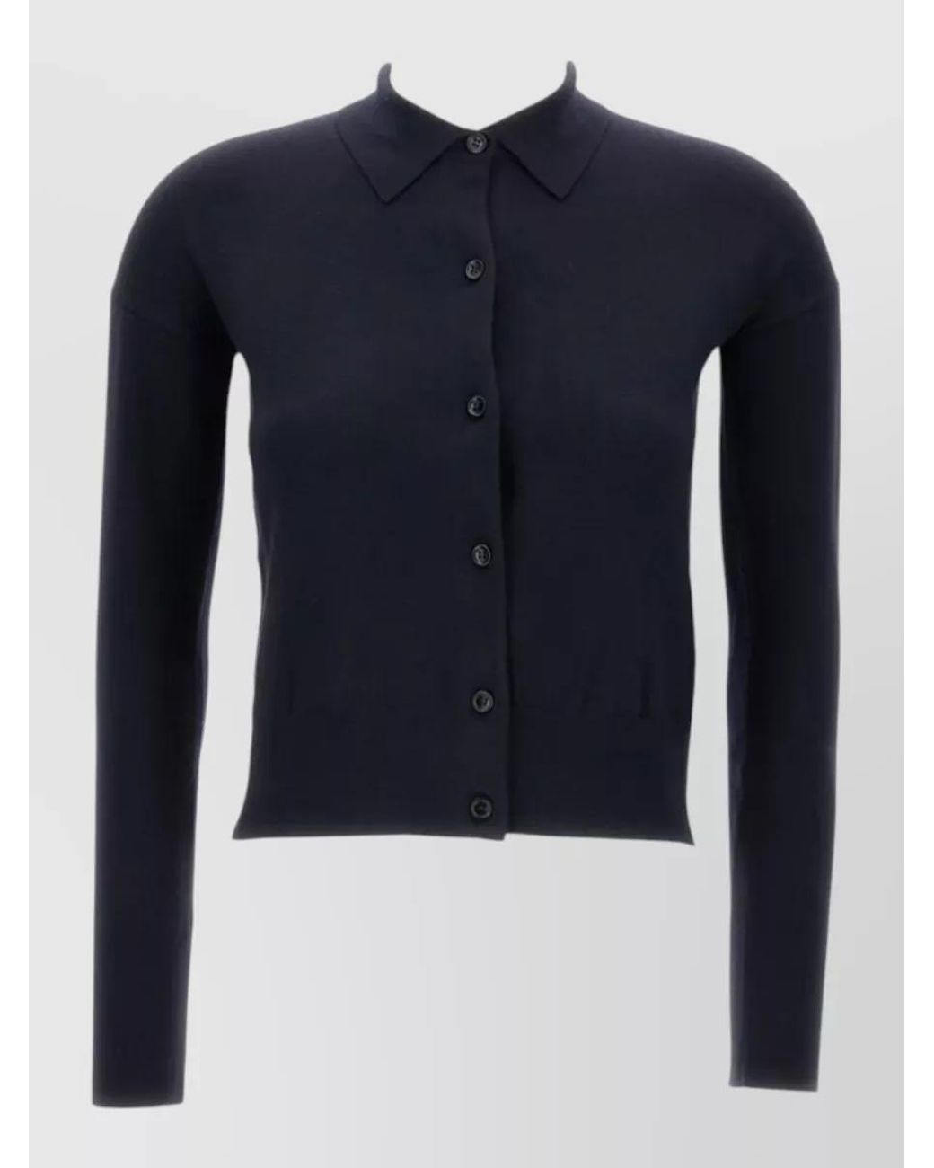 Max Mara Blue Wool Knit Cardigan
