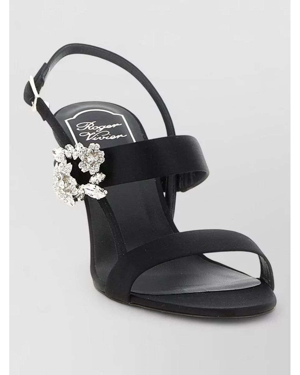 Roger Vivier Black Silk Satin High Heel Sandals