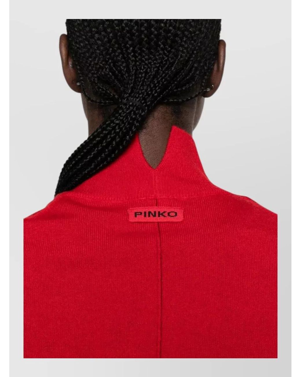Pinko Red Cashmere Wool Crewneck Sweater