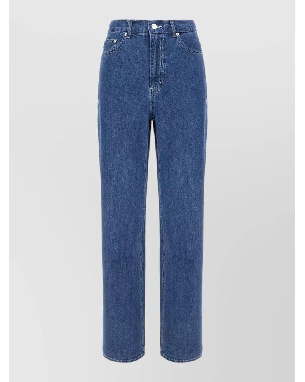 DUNST Blue Denim Straight-Leg Trousers