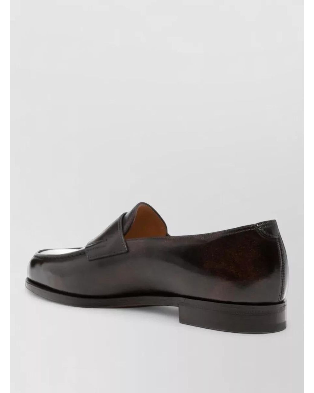John Lobb Gray Leather Penny Loafers for men