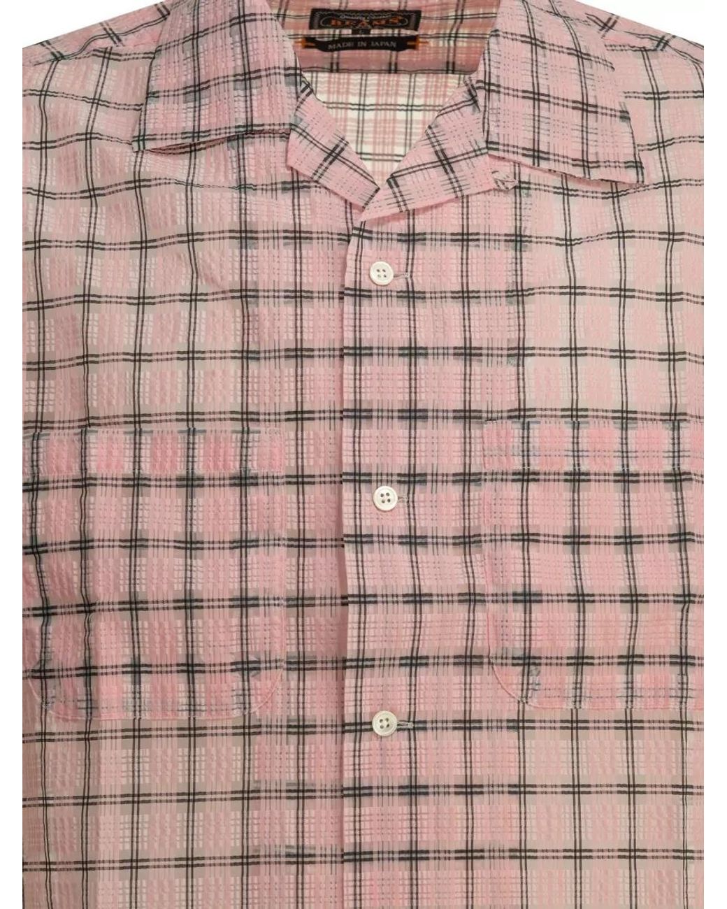 Beams Plus Pink Plaid Casual Shirt for men