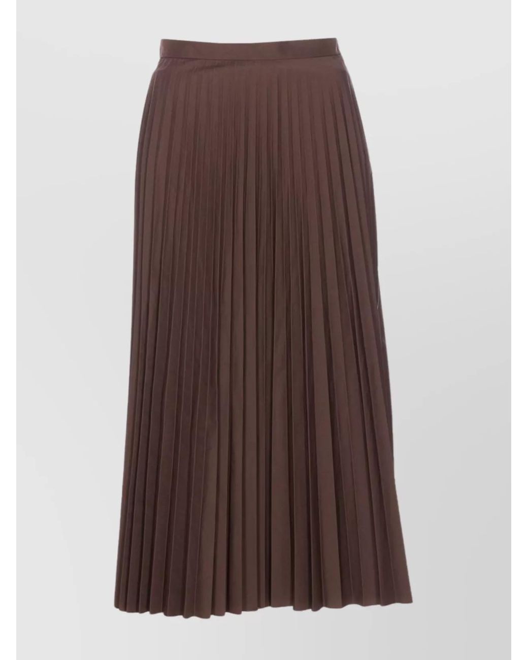 MM6 by Maison Margiela Brown Midi Pleated Skirt High Waist Design