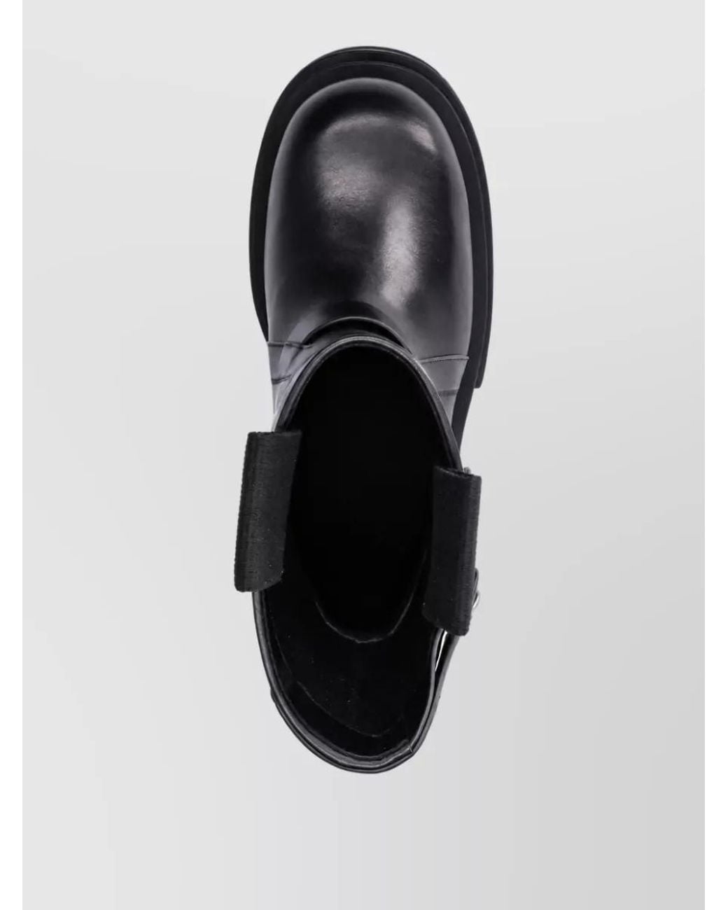 Rick Owens Black Leather Ankle Boots
