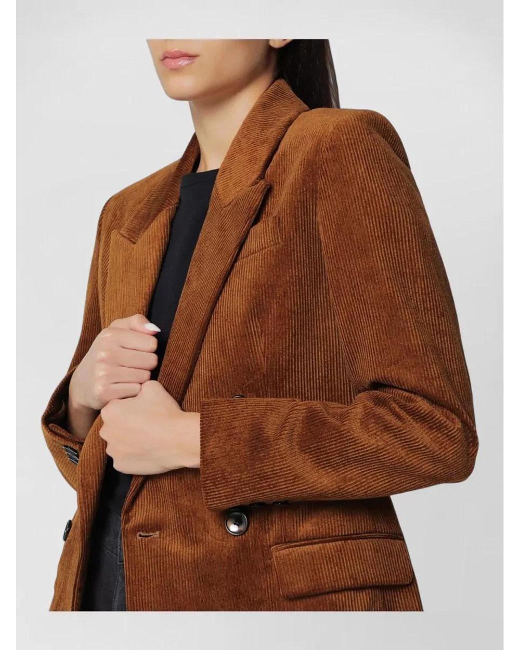 Isabel Marant Brown Corduroy Double-Breasted Blazer