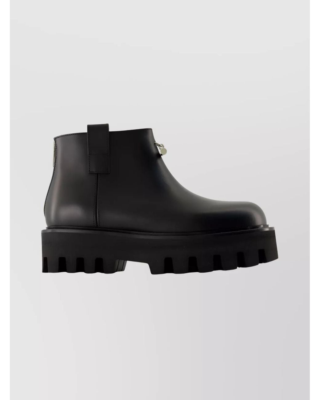 McQueen Black Leather Platform Ankle Boots