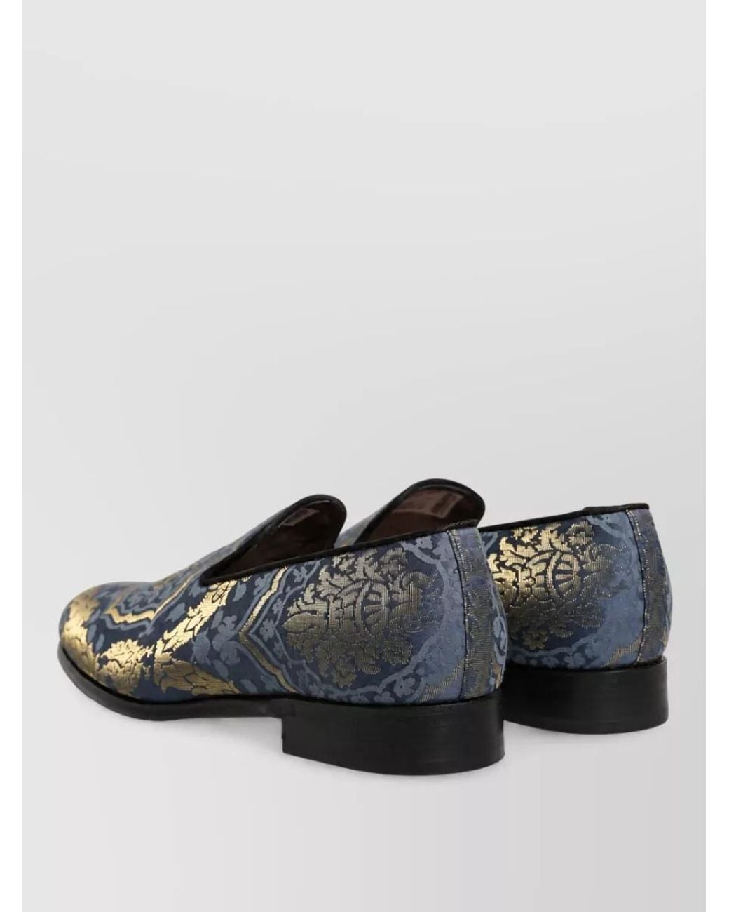 Dolce & Gabbana Blue Floral Brocade Monk Shoes for men