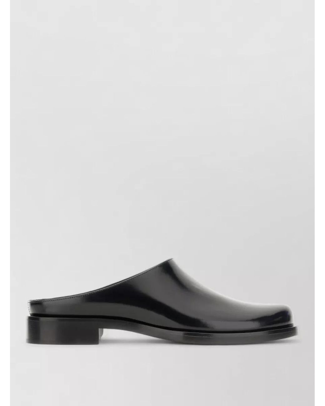 Saint Laurent Black Leather Angus Mules Round Toe Design for men