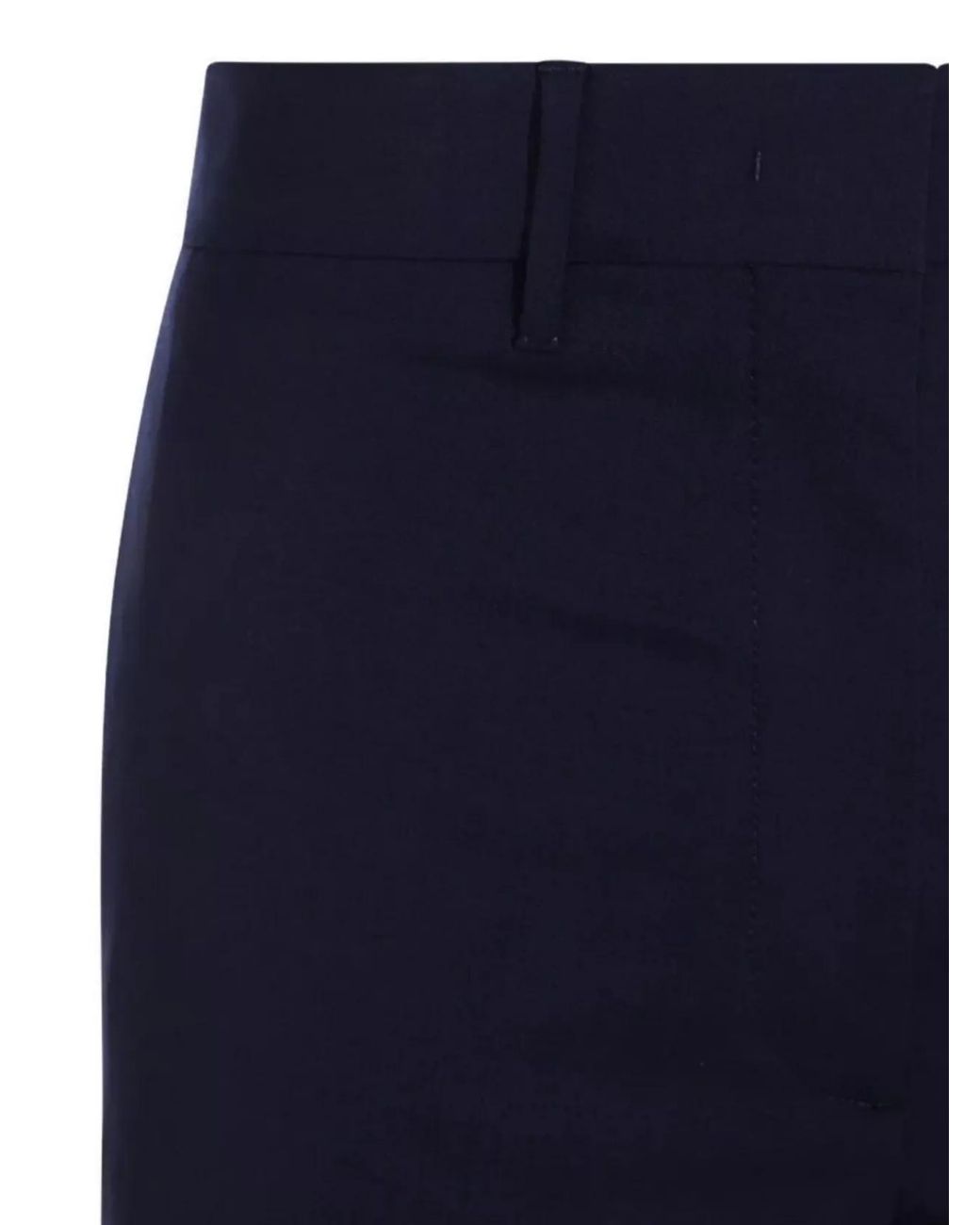Miu Miu Blue Virgin Wool Mid-Rise Straight-Leg Trousers