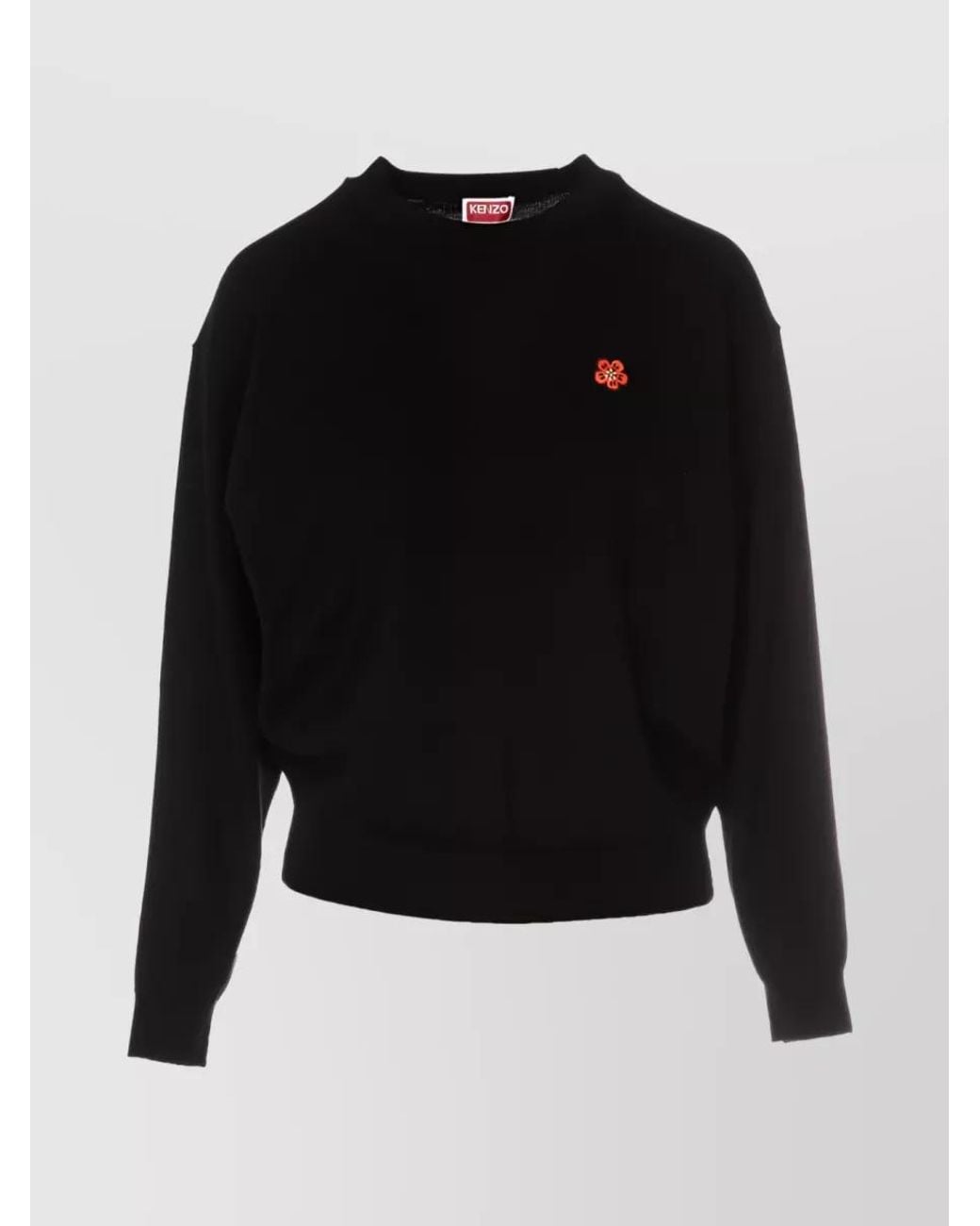 KENZO Black Wool Knitted Crew Neck Jumper