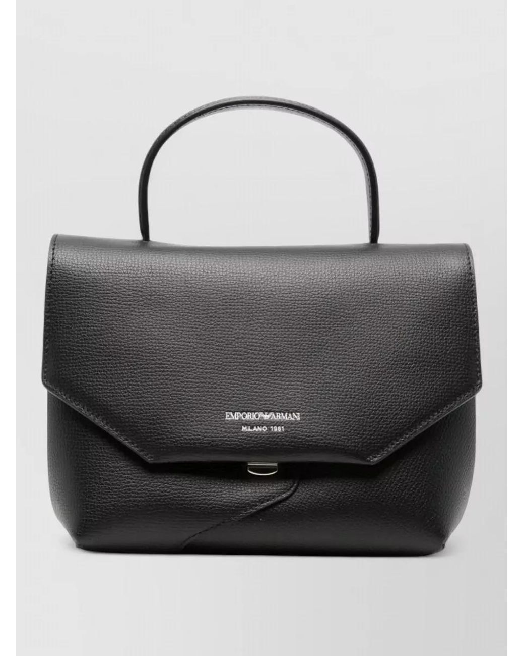 Emporio Armani Black Pebbled Leather Shoulder Bag