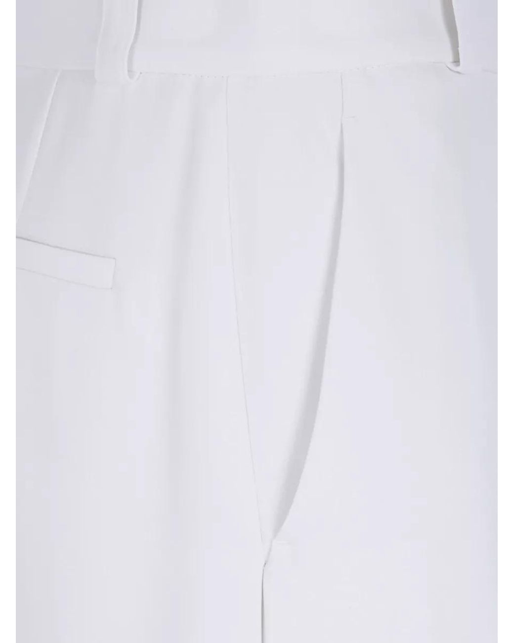 Giorgio Armani White Silk Wide-Leg Trousers