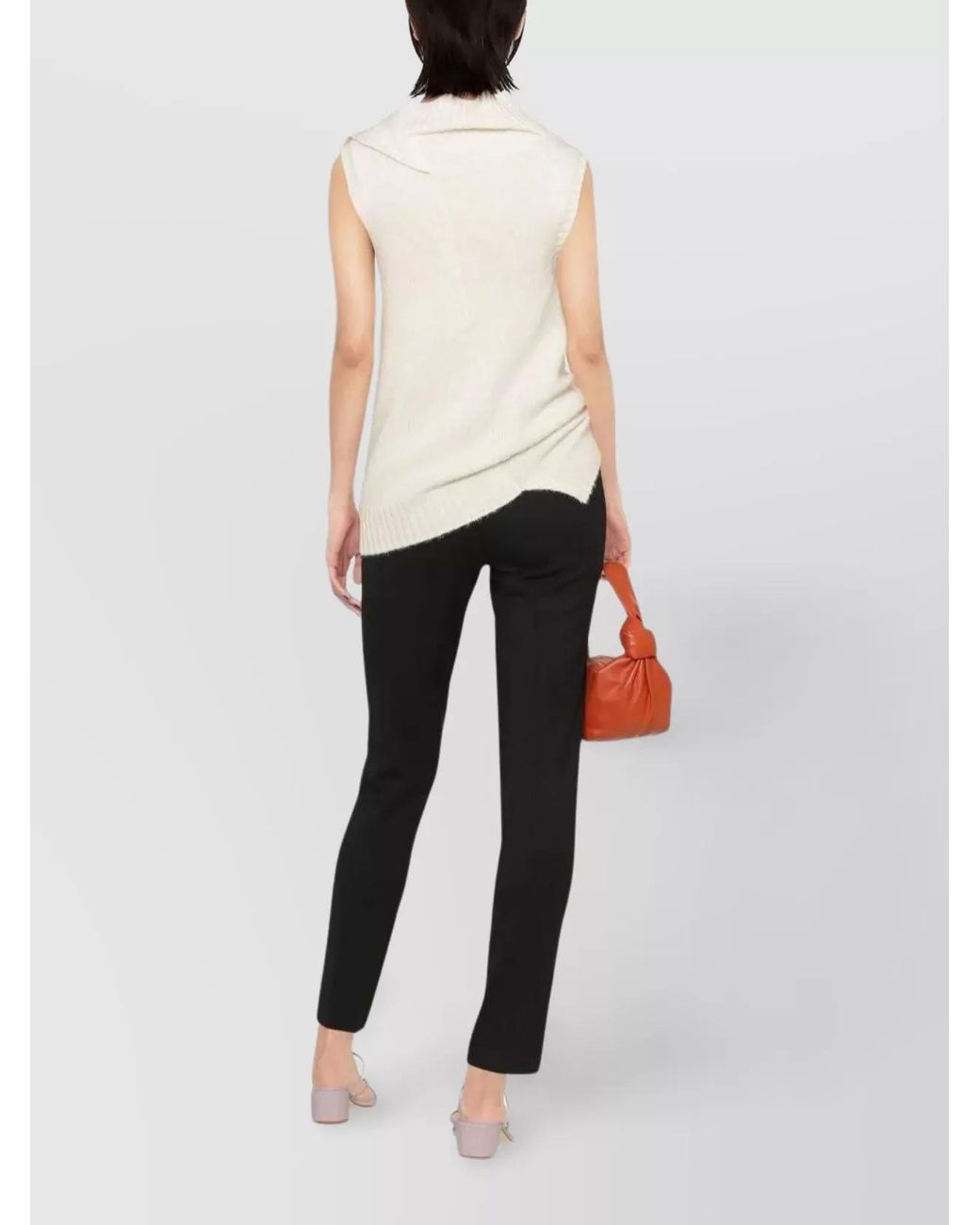 P.A.R.O.S.H. Black Virgin Wool Mid-Rise Cropped Tapered Trousers