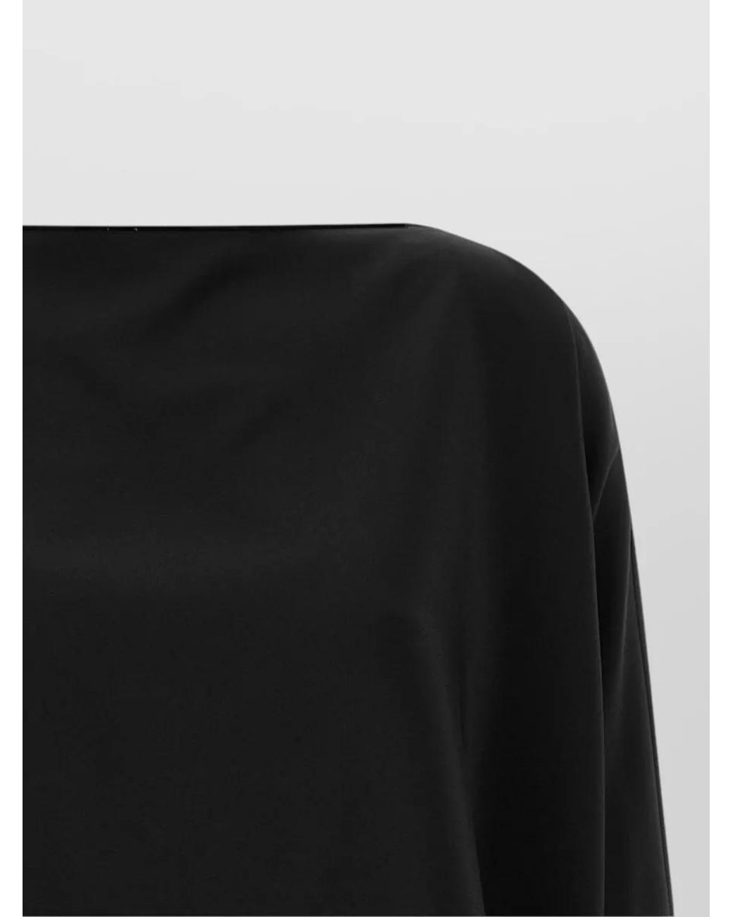 Gianluca Capannolo Black Feather-Trim Boat Neck 3/4-Sleeve Blouse
