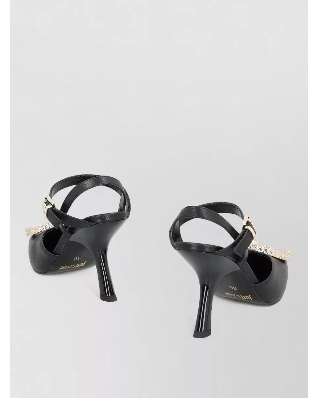 Just Cavalli Metallic Leather Heeled Sandals